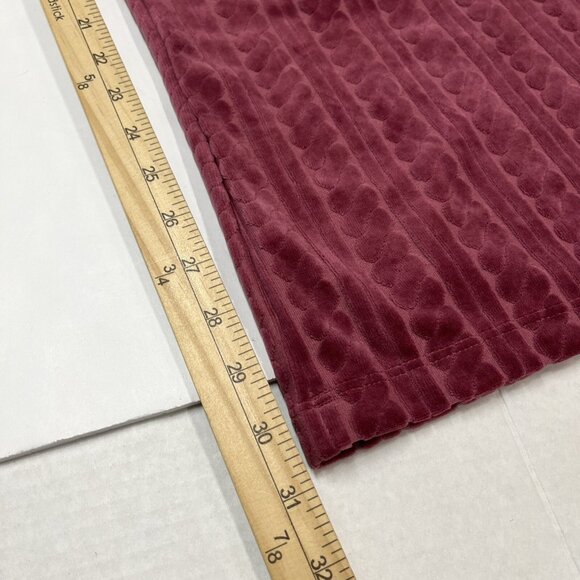 Shore Velour Pants Womens M Crushed Berry Cable Knit Wide Leg Boho Hippie 70s - Picture 6 of 12